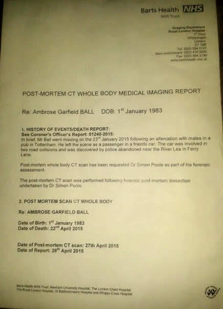 What happend to UK Ambrose Ball autopsy